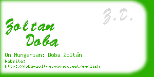 zoltan doba business card
