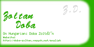 zoltan doba business card